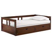 Alaterre Furniture Melody Twin to King Extendable Day Bed with Storage, Chestnut AJME1070